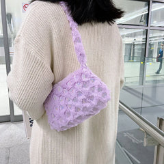 Heart Star Pattern Handbag for Women Autumn Winter Mini Square Armpit Bag