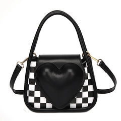 Heart Women's Small Handbag Soft PU Leather Crossbody Shoulder Bag Green Tote