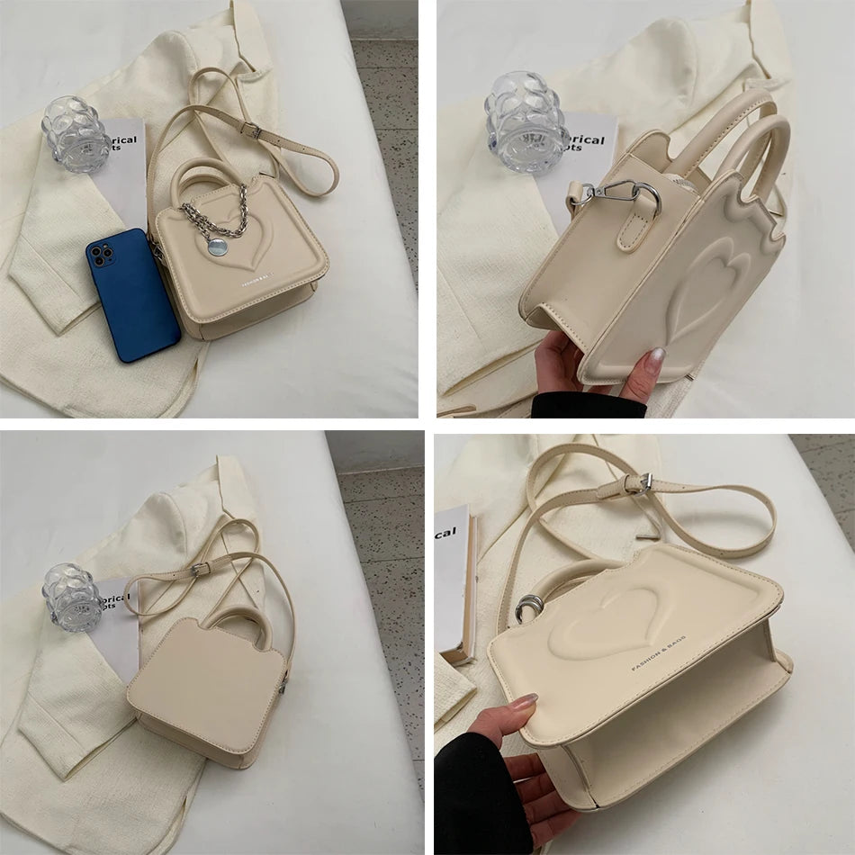 Heart-shaped Women' Small Handbags PU Leather Shoulder Crossbody Bags for Women