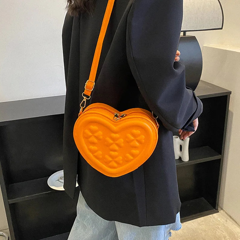 Heart-shaped Women's Crossbody Bag Small Handbag Purse Shoulder Bag