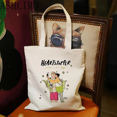 Heartstopper Hi Leaves Women Shopper Bags Canvas Bag Travel Tote Bag
