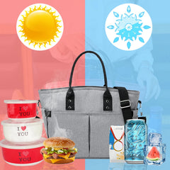 Large Capacity Heat Insulated Lunch Bag with Handle
