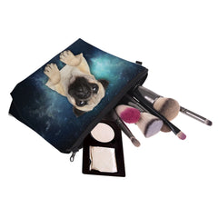 Pug with Bow Tie Makeup Bag Cosmetic Organizer Bag