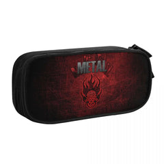 Heavy Metal Pen Box Student School Anime Zipper Pen Bag