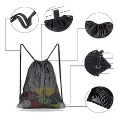 Heavy-duty Mesh Drawstring Bag for Pool Toys, Beach, Swimming