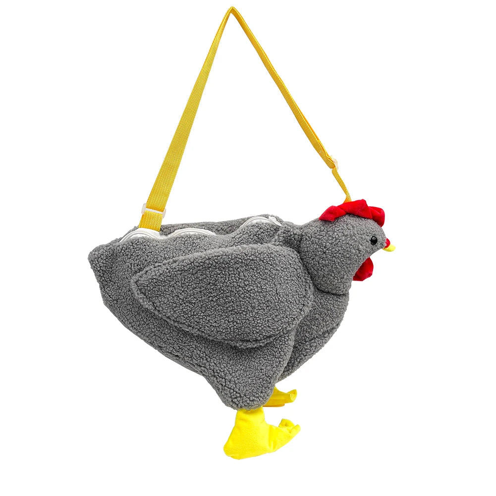 Hen Shape Plush Shoulder Bags Women Crossbody Handbags Cartoon Small Purse