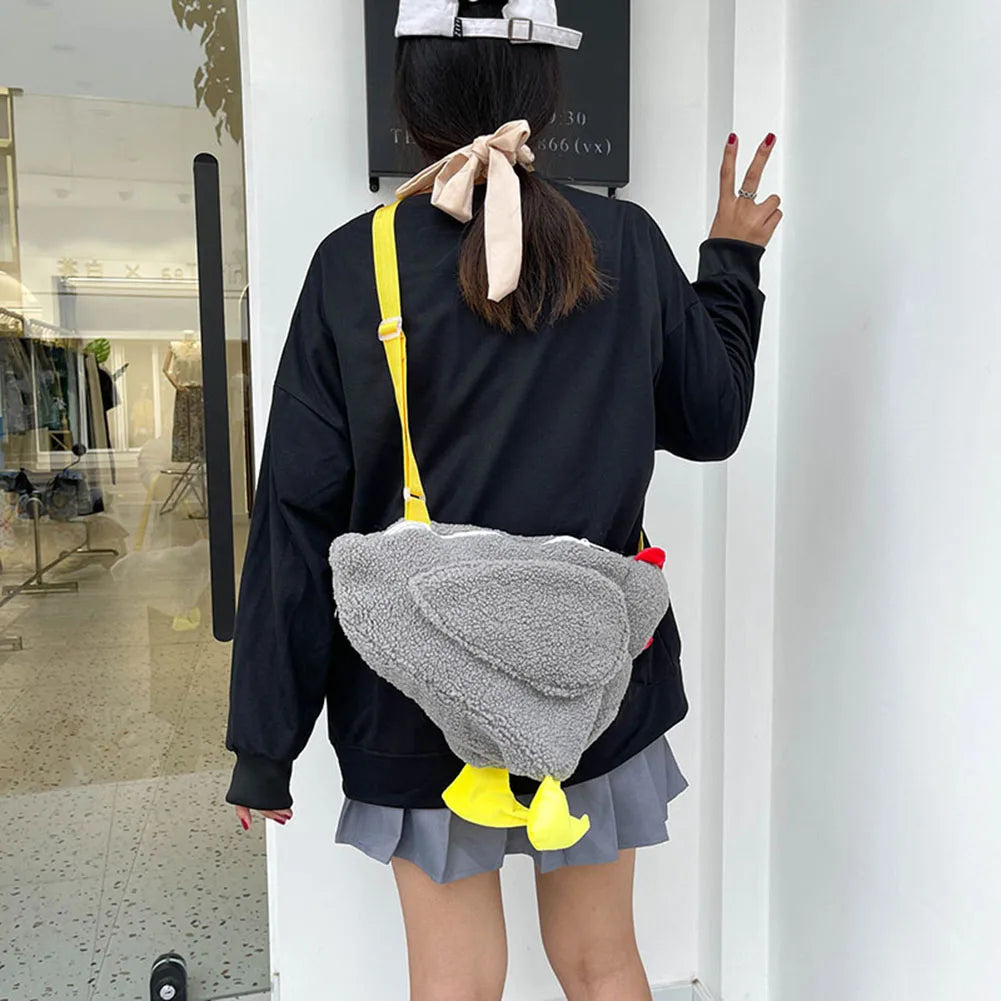 Hen Shape Plush Shoulder Bags Women Crossbody Handbags Cartoon Small Purse