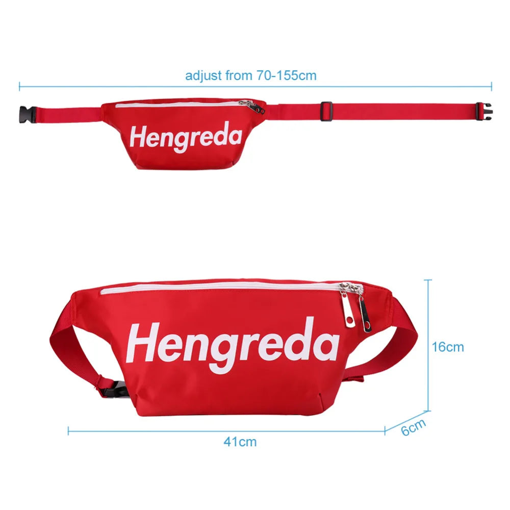Red Fanny Pack Waist Bag, Christmas Gift Oxford Bum Hip Bag