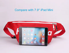 Red Fanny Pack Waist Bag, Christmas Gift Oxford Bum Hip Bag