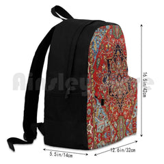 Heriz Persian Carpet Print Outdoor Hiking Backpack