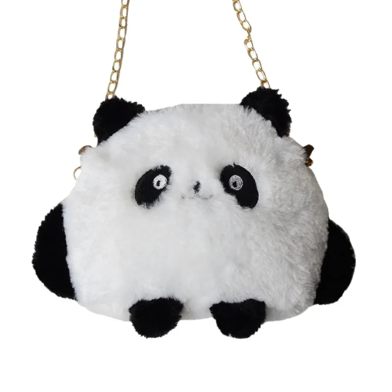 Herstory Plush Panda Bag Compact Doll Chain One-shoulder Diagonal Handbag