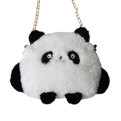 Herstory Plush Panda Bag Compact Doll Chain One-shoulder Diagonal Handbag