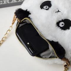 Herstory Plush Panda Bag Compact Doll Chain One-shoulder Diagonal Handbag