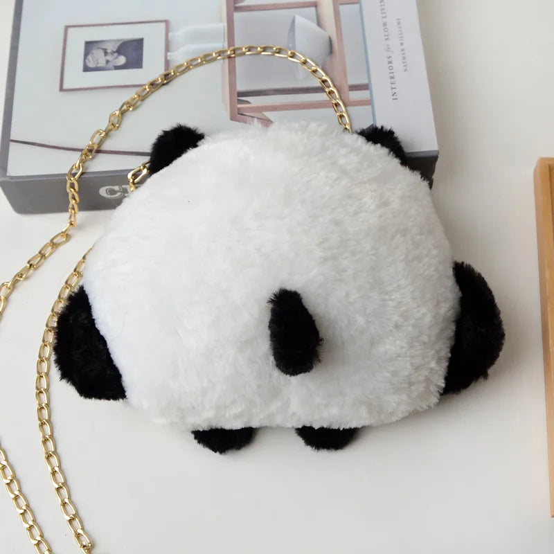 Herstory Plush Panda Bag Compact Doll Chain One-shoulder Diagonal Handbag