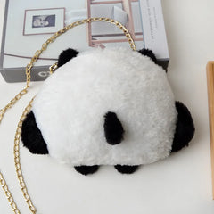 Herstory Plush Panda Bag Compact Doll Chain One-shoulder Diagonal Handbag