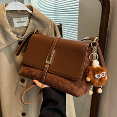 Vintage Suede Shoulder Bag Winter Large Capacity Crossbody