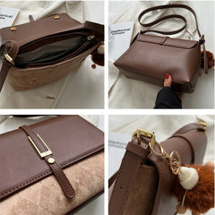 Vintage Suede Shoulder Bag Winter Large Capacity Crossbody