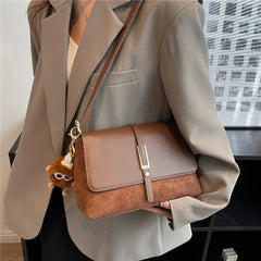 Vintage Suede Shoulder Bag Winter Large Capacity Crossbody