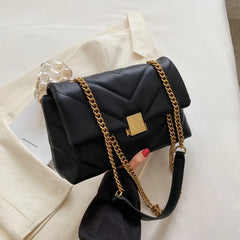 Hifashion Vintage Chain Shoulder Bag for Women Large Capacity Crossbody Purse