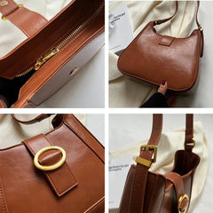 Hifashion Vintage Shoulder Bag PU Leather Crossbody Ladies Handbags