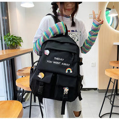 High Capacity Backpack For Female Students Schoolbag