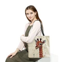 Giraffe Print Beach Bag Shoulder Shopper Eco-Friendly Travel Customizable