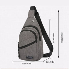 Canvas Crossbody Bag 30x17cm Travel Chest Bag Organizer Shoulder Bag