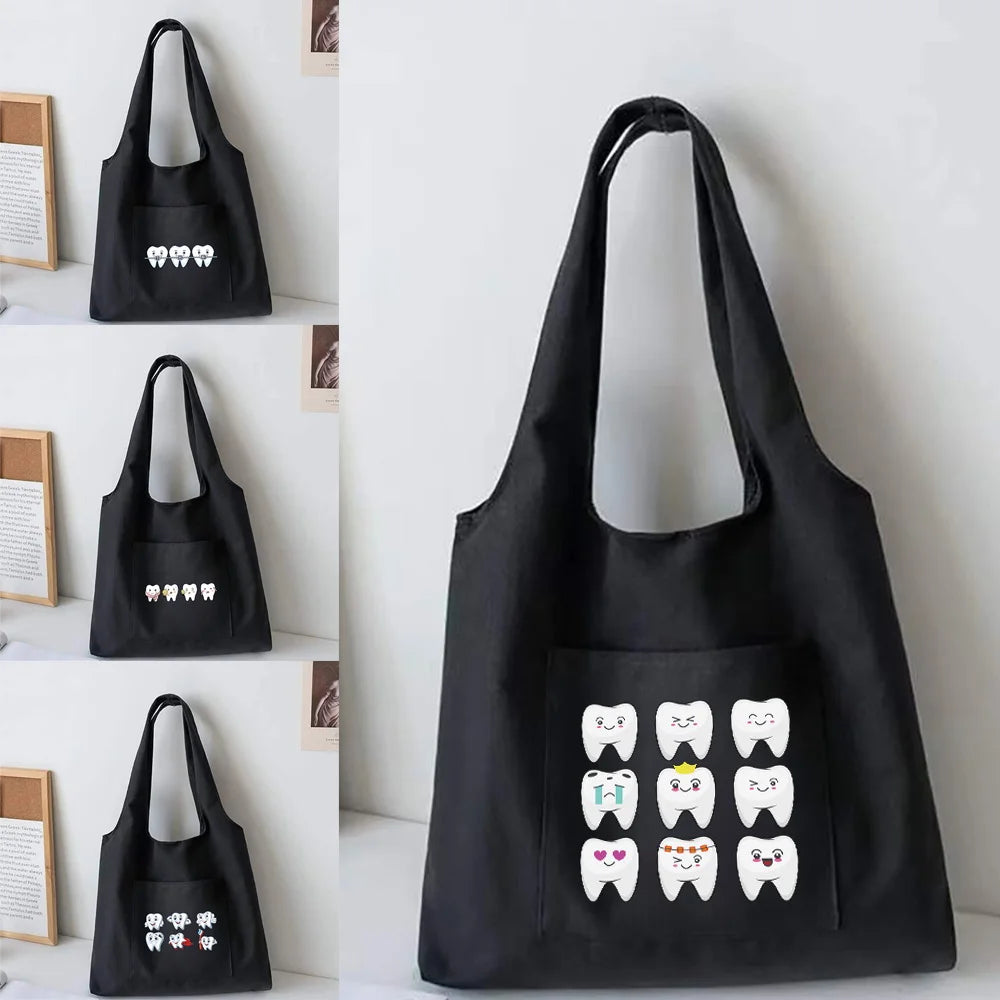 High Capacity Canvas Vest Bag Ladies Handbags Casual Travel Tote Bags