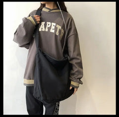 Canvas Women Bag Vintage Cotton Bucket Soft Casual Tote Bag Shoulder Bag
