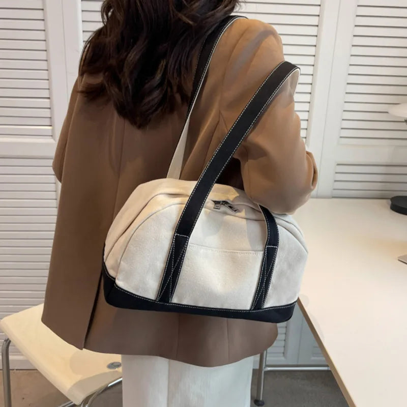 Canvas Shoulder Bags for Women Autumn Handbags Travel Totes