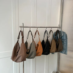 Vintage Women Large Leather Crossbody Bag Hobo Handbag