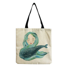 Whale Sea Eco Friendly Shoulder Handbag Beach Tote Bag