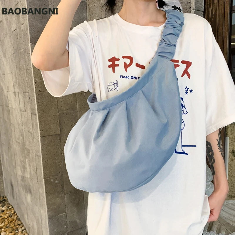High Capacity Half Moon Crossbody Bags For Women Summer Light Shoulder Bag