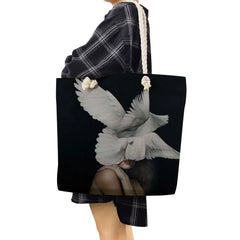 Feathers Abstract Print Shoulder Bags High Capacity Tote Bags for Ladies Girls