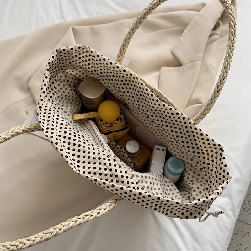 Summer Shoulder Handbags High Capacity Totes for Women Picnic Bucket Purses