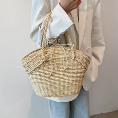 Summer Shoulder Handbags High Capacity Totes for Women Picnic Bucket Purses