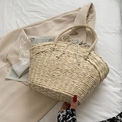 Summer Shoulder Handbags High Capacity Totes for Women Picnic Bucket Purses