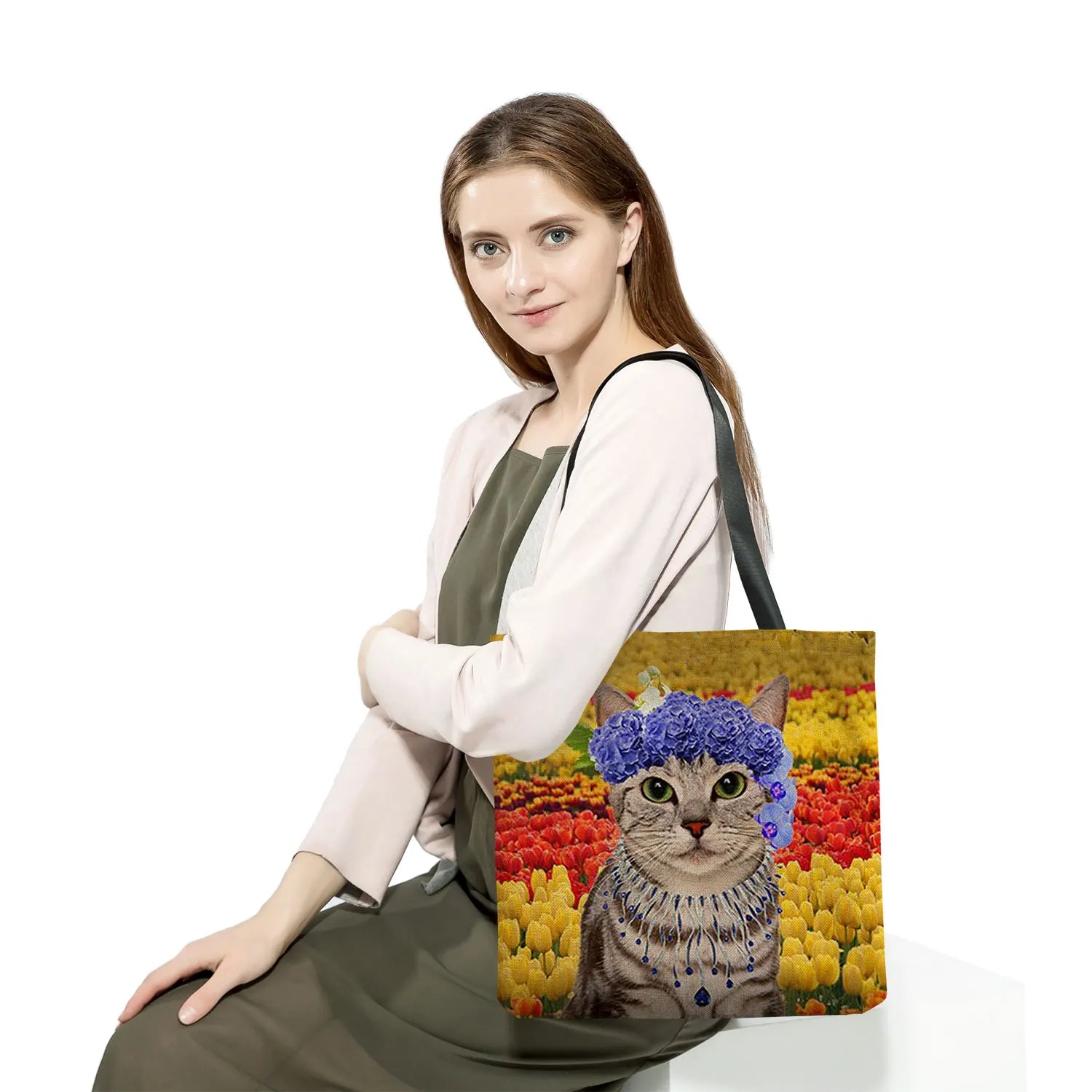Cat Print Eco Reusable Shopping Bag for Women