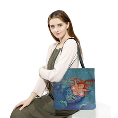 High Capacity Mermaid Printed Eco Friendly Foldable Tote Bag
