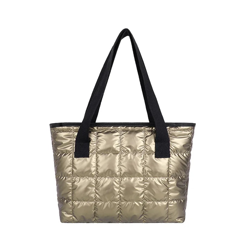Nylon Shoulder Bags Casual Space Cotton Bag Quilted Totes Warm Winter