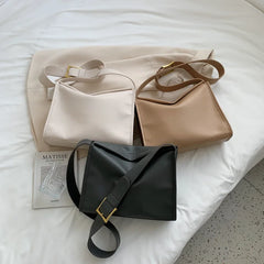 High Capacity PU Leather Shoulder Bags for Women Solid Female Crossbody Bag Hand