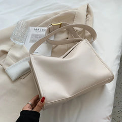 High Capacity PU Leather Shoulder Bags for Women Solid Female Crossbody Bag Hand