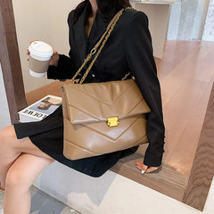 Vintage Leather Women Shoulder Crossbody Bags Chain Handbags