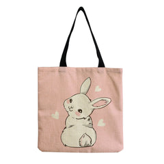 Rabbit Print Shoulder Bag Eco-Friendly Tote