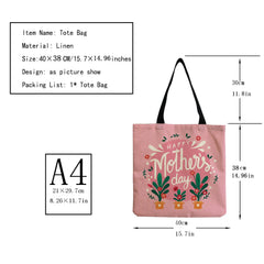 Floral Printed High Capacity Shoulder Bag Eco Friendly School Teacher Gift