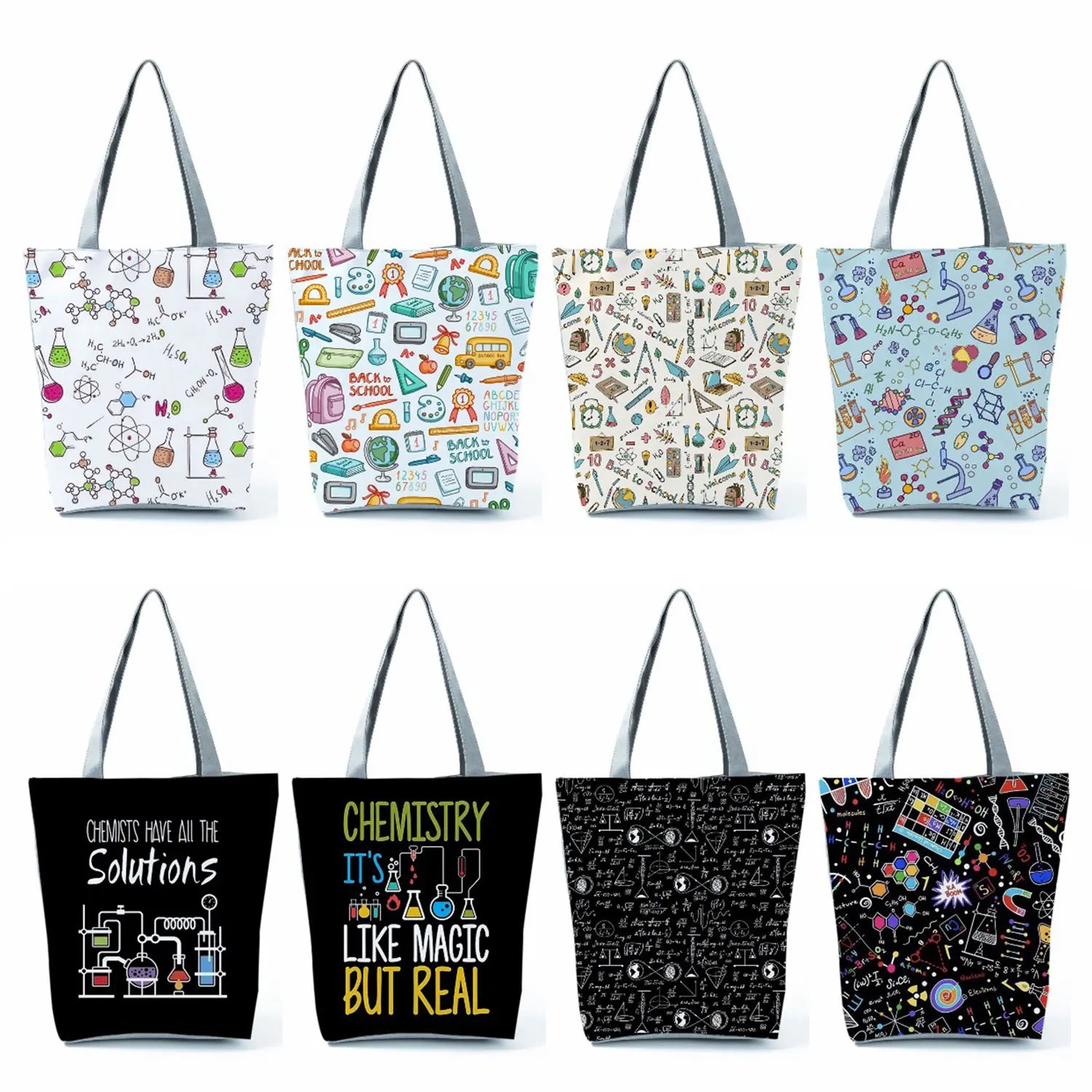 Chemical Physics Tote Bag Casual Handbags School Teacher Gift Print Schoolbag
