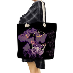 Butterfly Floral Print Shoulder Bag for Women