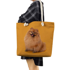 Thick Rope Dog Print Handbag High Capacity Tote Bag Traveling Shoulder Bag