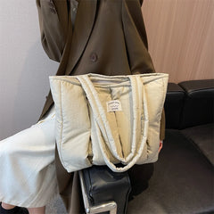 Women's High Capacity Tote Bag Cloth Top Handle Shopper Shoulder Handbag