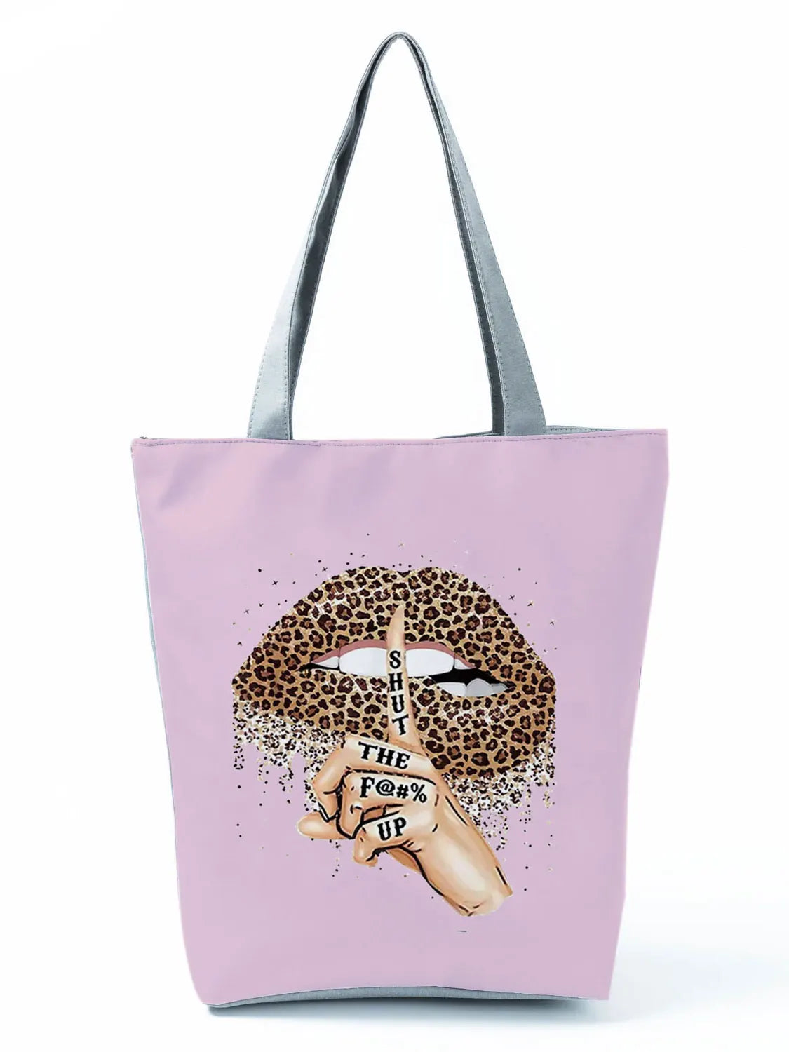 Leopard Shoulder Bag Folding Beach Tote Portable Reusable Shopping Bag